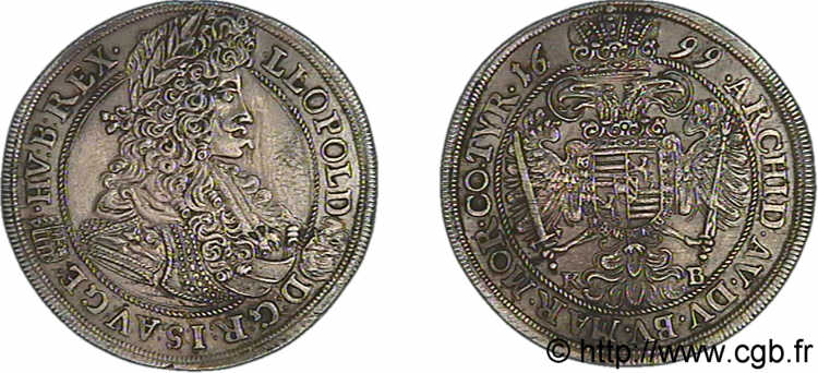 HUNGRÍA - REINO DE HUNGRÍA - LEOPOLDO I Demi-thaler 1699 Kremnitz EBC