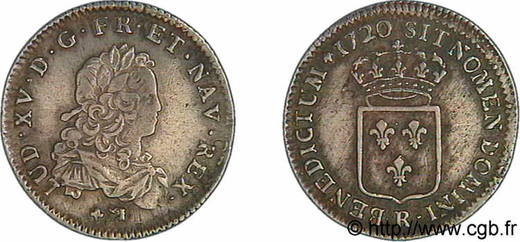 LOUIS XV DIT LE BIEN AIMÉ Tiers d écu de France 1720 Orléans TTB