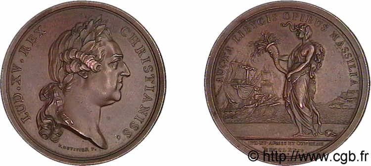 LOUIS XV THE BELOVED Médaille de la Compagnie Royale d Afrique, Algérie AU