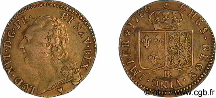 LOUIS XVI Louis d or aux écus accolés 1786 Strasbourg TTB
