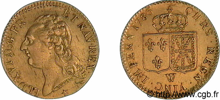 LOUIS XVI Louis d or aux écus accolés 1786 Lille SUP