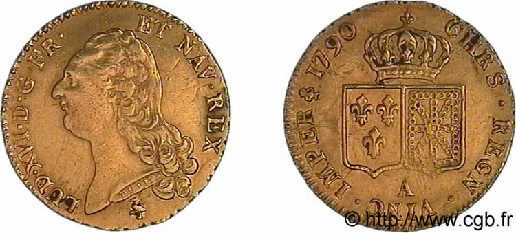 LOUIS XVI Double louis d’or aux écus accolés 1790 Paris MBC