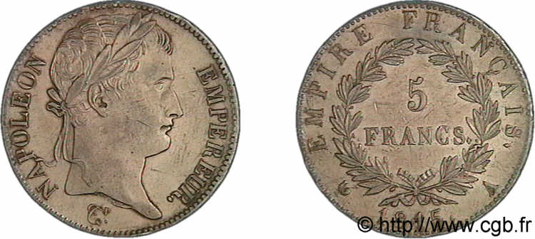 5 francs Napoléon Empereur, Cent-Jours 1815 Paris F.307A/1 SUP 