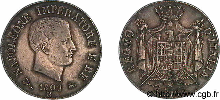 5 lires 1er type 1809 Bologne F.1413/ SS 