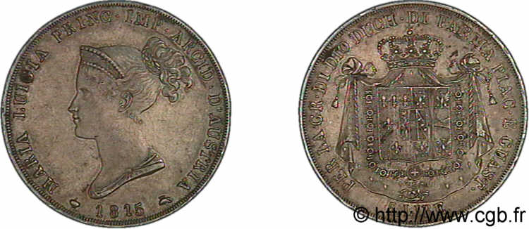 5 lires 1815  Milan F.2387/ XF 