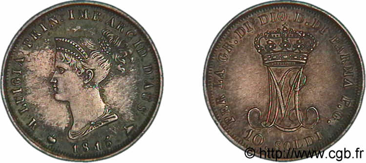 10 Soldi Marie-Louise 1815  Milan F.2392/ VZ 