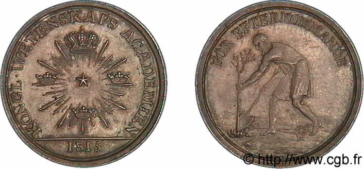 SUÈDE - ROYAUME DE SUÈDE - CHARLES XIV JEAN BERNADOTTE Jeton AR 31 1815 Stockholm MS 
