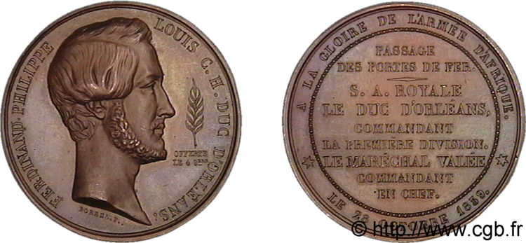 LUDWIG PHILIPP I Médaille BR 50, passage des Portes de fer VZ