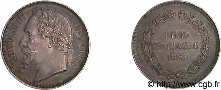 Module de 5 francs  Finis Germaniæ  en argent 1870  F.3758/ SPL 