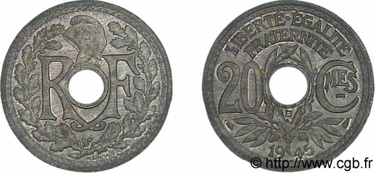 20 centimes Lindauer 1945 Beaumont-le-Roger F.155/3 MS 