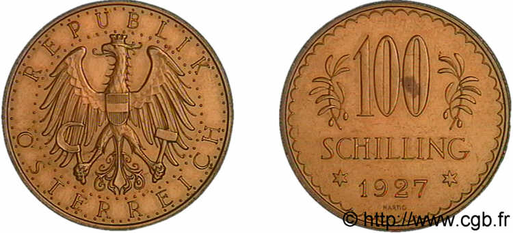 AUTRICHE - RÉPUBLIQUE 100 schillings 1927 Vienne VZ 