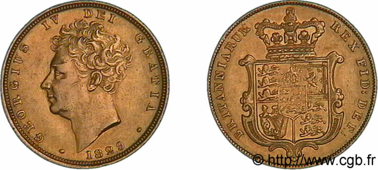 GROßBRITANNIEN - GEORG. IV Sovereign (souverain) 1829 Londres VZ 