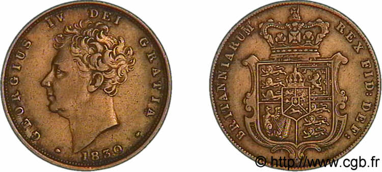 GREAT BRITAIN - GEORGE IV Sovereign (souverain) 1830 Londres XF 