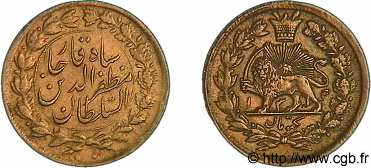 PERSIA - MOZAFFAR ED-DIN SHAH Toman en or 1894/5  XF 