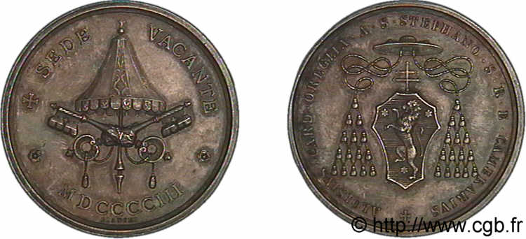 ITALIE - ÉTATS PONTIFICAUX - SEDE VACANTE Médaille AR 39 1903   SC 