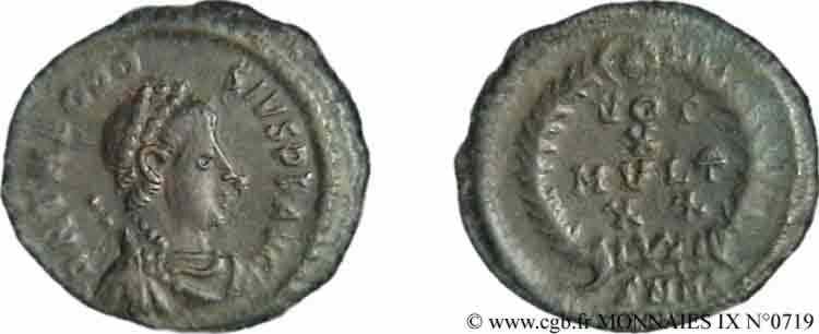 THEODOSIUS I Nummus, (Æ 4) MS