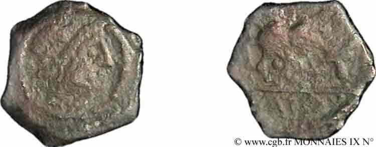 SAMNAGENSES - imitation marseillaise (région d UZES ?) Bronze coulé au taureau chargeant TB+