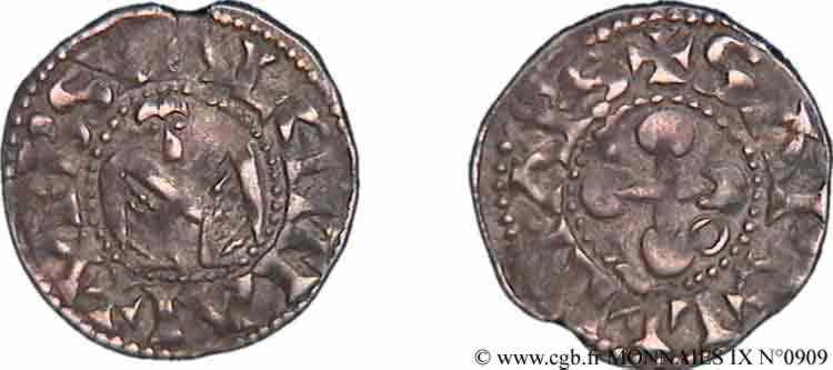 DAUPHINÉ - BISHOP OF VALENCE - ANONYMOUS COINAGE Denier, 2e style AU