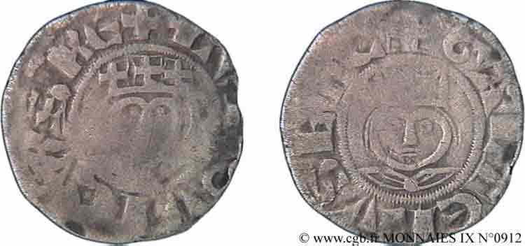 LUIGI VII  THE YOUNG  Denier c. 1151-1174 Laon VF/XF