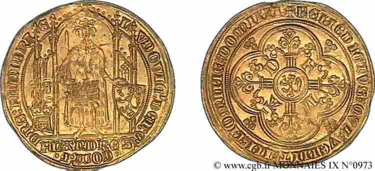 FLANDERS - COUNTY OF FLANDERS - LOUIS OF MALE Flandre d or c. 1369/70 Gand AU