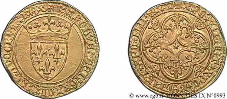 CHARLES VI  THE MAD  OR  THE WELL-BELOVED  Écu d or à la couronne n.d. Paris AU