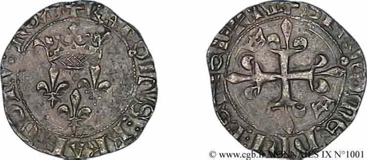 CHARLES, REGENCY - COINAGE WITH THE NAME OF CHARLES VI Gros dit  florette  ap. le 26/10/1418 Montpellier MBC+
