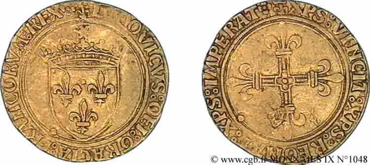 LOUIS XII LE PÈRE DU PEUPLE Écu d or au soleil 25/04/1498 Saint-Lô TTB