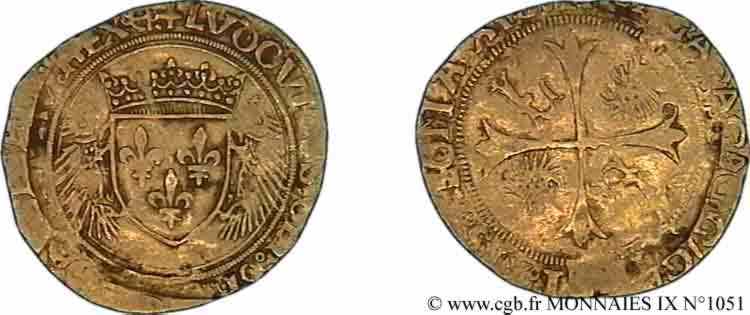 LOUIS XII  Écu d or aux porcs-épics 19/11/1507 Bayonne q.MB