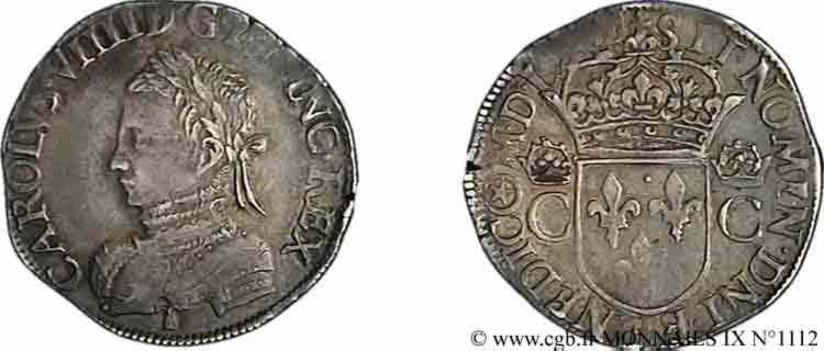 CHARLES IX Teston, 2e type 1567 (MDLXVII) Nantes q.SPL