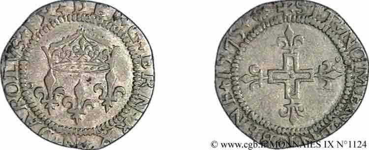 HENRY III. COINAGE AT THE NAME OF CHARLES IX Double sol parisis, 1er type 1575 Montpellier fVZ