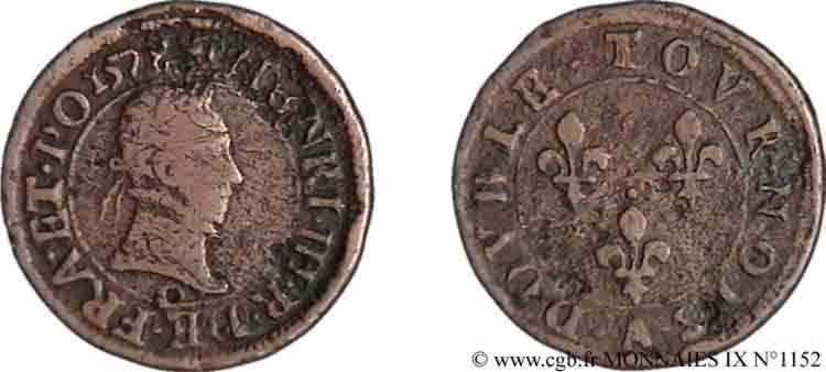 HENRY III Piéfort du double tournois, 1er type de Paris 1578 Paris, Moulin des Étuves q.BB