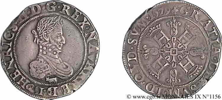 NAVARRE - KINGDOM OF NAVARRE - HENRY III Franc XF