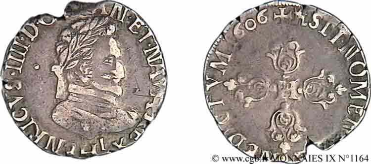 HENRI IV LE GRAND Demi-franc, type de Limoges 1606 Limoges TTB