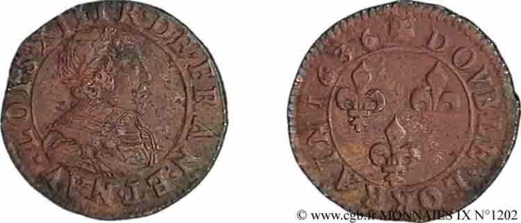 LOUIS XIII  Double lorrain, 4e type 1636 Stenay fVZ/SS