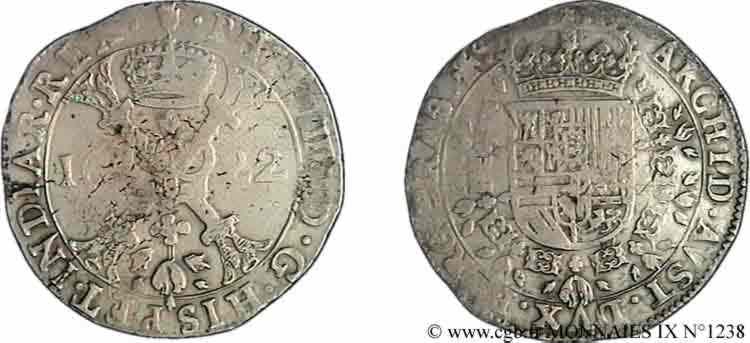 SPANISH NETHERLANDS - DUCHY OF BRABANT - PHILIP IV Patagon 1622 Anvers VF/XF