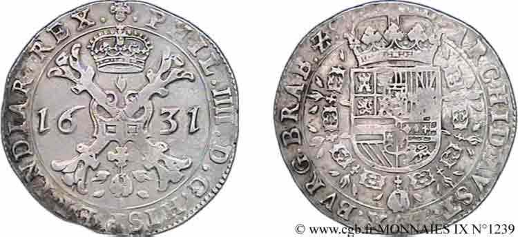 SPANISH NETHERLANDS - DUCHY OF BRABANT - PHILIP IV Patagon 1631 Bruxelles XF