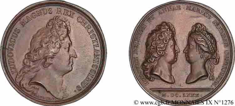 LOUIS XIV  THE SUN KING  Médaille BR 41, mariage du dauphin Louis EBC