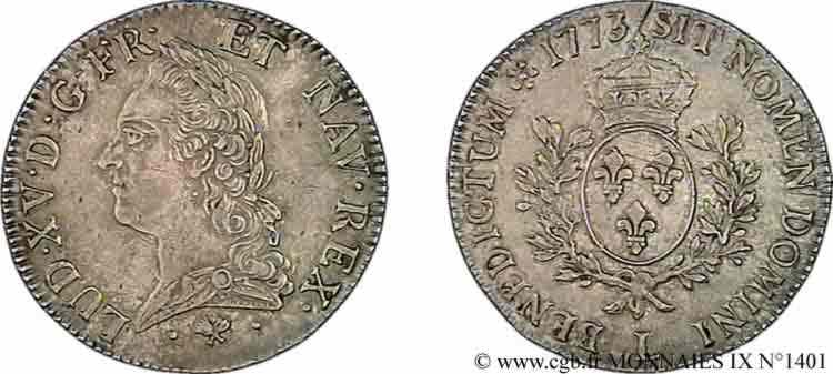 LOUIS XV &nbsp;THE WELL-BELOVED&nbsp; Écu dit &nbsp;à la vieille tête&nbsp; 1773 Bayonne AU
