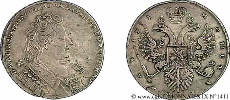 RUSSIA - ANNE - COURLANDE Rouble 1731 Moscou MBC