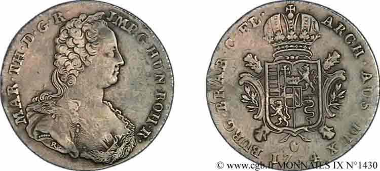 AUSTRIAN LOW COUNTRIES - DUCHY OF BRABANT - MARIE-THERESE Ducaton d argent 1754 Anvers SS