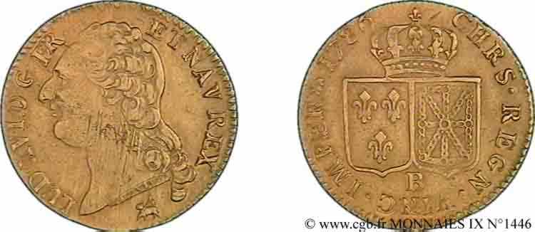 LOUIS XVI Louis d or aux écus accolés 1786 Rouen XF