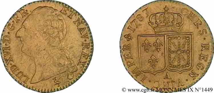 LOUIS XVI Louis d or aux écus accolés 1787 Paris AU
