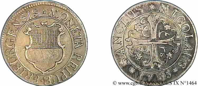 SUISSE - CANTON DE FRIBOURG Demi-batz 1788 Fribourg BB