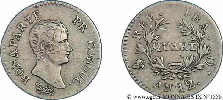 Quart (de franc) Bonaparte Premier Consul 1804 Perpignan F.157/8 MB 