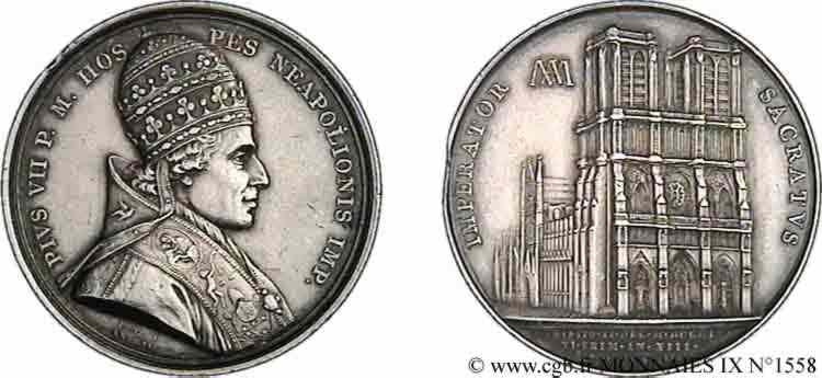GESCHICHTE FRANKREICHS Médaille AR 41, Sacre de Napoléon Ier par Pie VII VZ