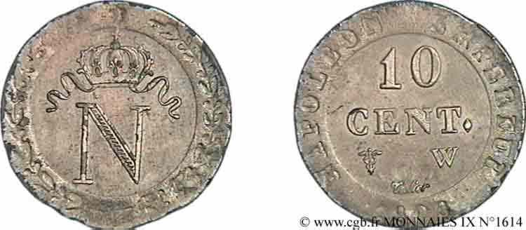 10 cent. à l N couronnée 1808 Lille F.130/9 SUP 