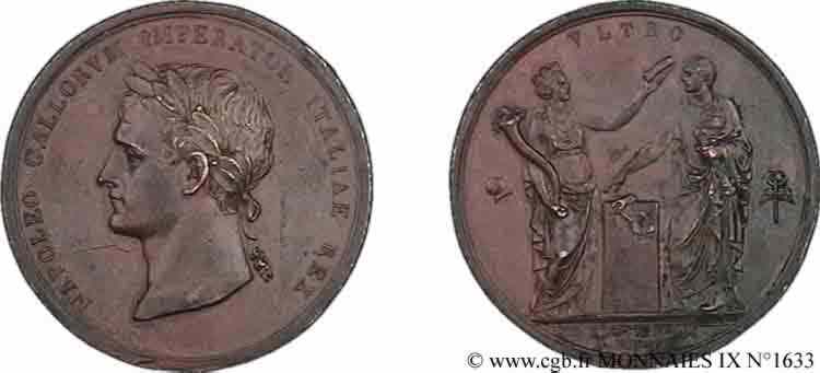 ITALIE - ROYAUME D ITALIE - NAPOLÉON Ier Médaille, BR 42, Napoléon Ier couronné roi d Italie SUP