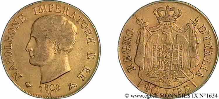 40 lires en or 1er type 1808 Milan F.1311/ MBC 