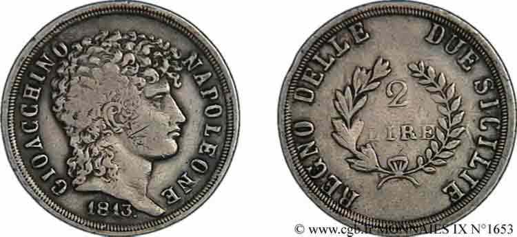 2 lires 1813 Naples F.2258/ BC 