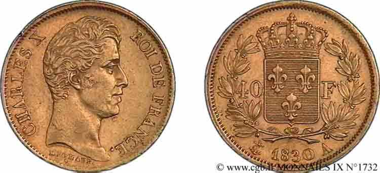 40 francs or Charles X, 2e type 1830 Paris F.544/5 SUP 